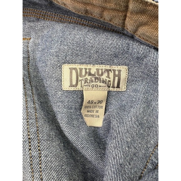Duluth‎ Trading Relaxed Straight Leg Jeans Mens Size 48x30 Blue Denim Fire Hose - Picture 3 of 12